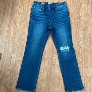 Vigoss Women's Straight Leg Jeans - Distressed Blue